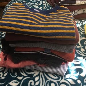 Long sleeved sweaters and shirts